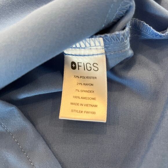 Figs Casma Three-Pocket Scrub Top Light Blue Size Small - Picture 4 of 5